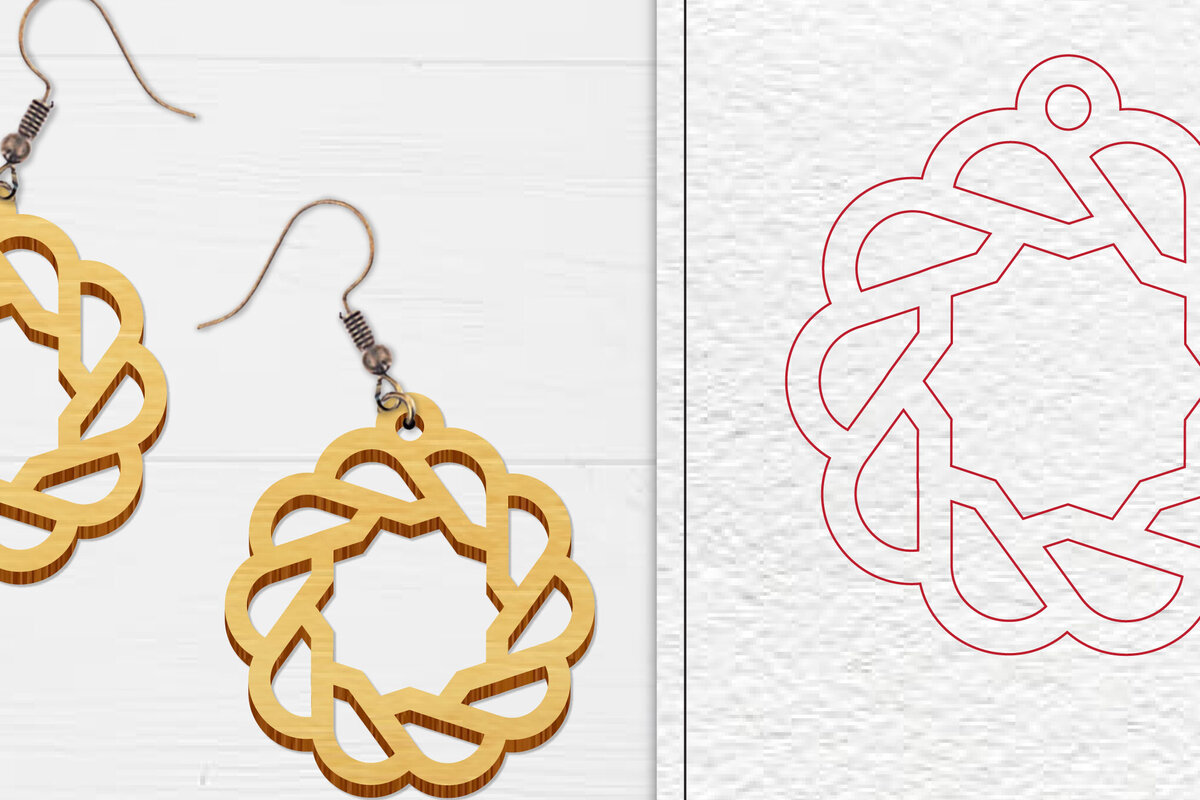 Σετ των 3 Intra απο ξύλο plywood 3mm-4mm πάχος Αφηρημένη κελτική Δίασταση 3x3 cm INTRAFABR-100101159