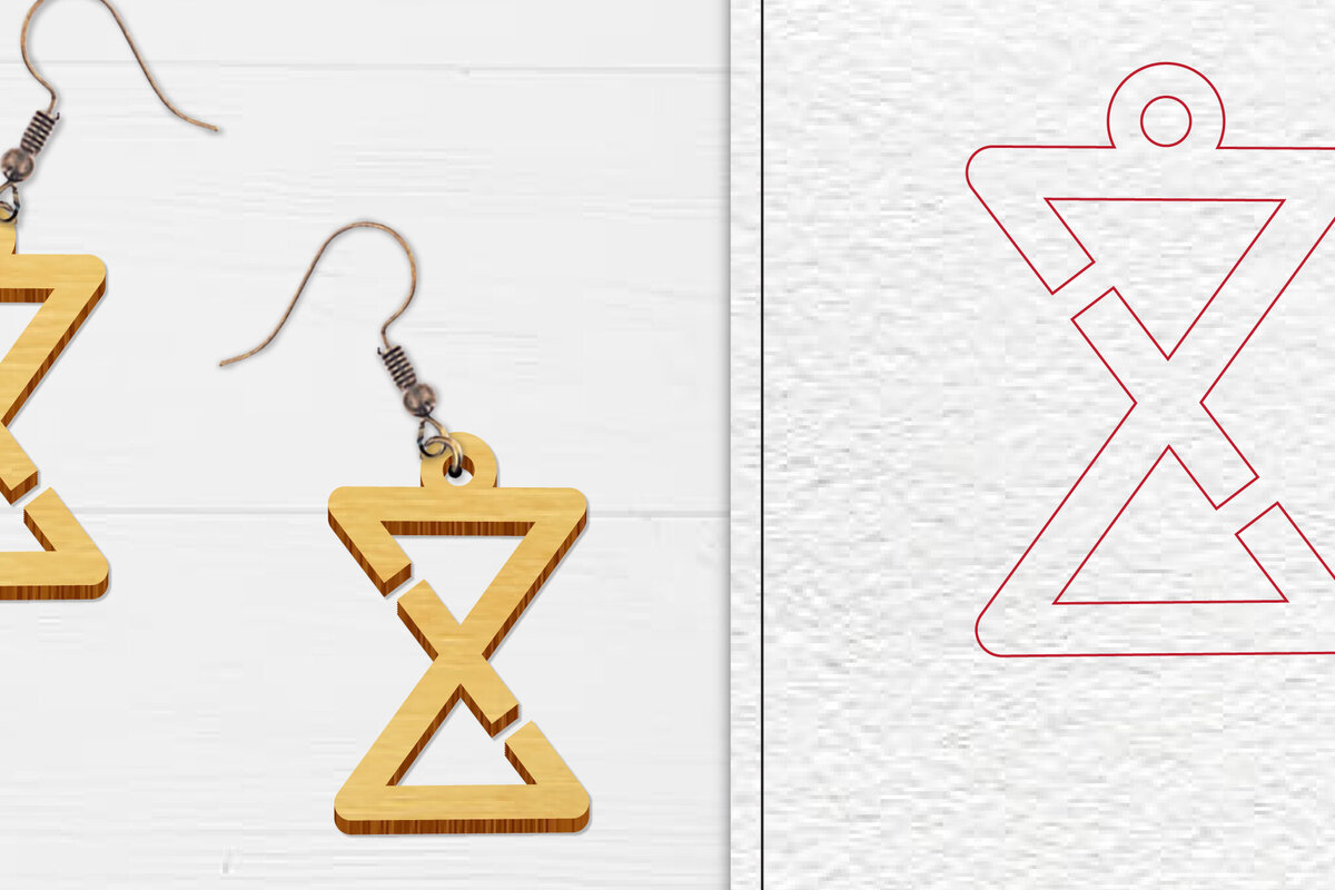 Σετ των 3 Intra απο ξύλο plywood 3mm-4mm πάχος Αφηρημένη κελτική Δίασταση 3x3 cm INTRAFABR-100101179