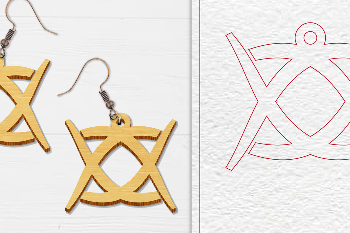 Σετ των 3 Intra απο ξύλο plywood 3mm-4mm πάχος Αφηρημένη κελτική Δίασταση 3x3 cm INTRAFABR-100101258