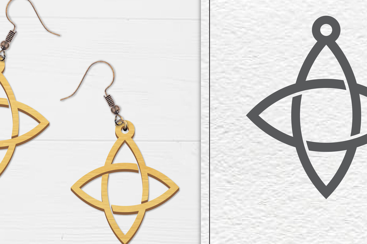 Σετ των 3 Intra απο ξύλο plywood 3mm-4mm πάχος Αφηρημένη κελτική Δίασταση 3x3 cm INTRAFABR-100558005