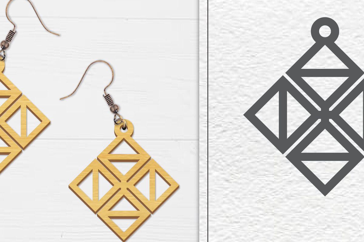 Σετ των 3 Intra απο ξύλο plywood 3mm-4mm πάχος Αφηρημένη κελτική Δίασταση 3x3 cm INTRAFABR-100558114