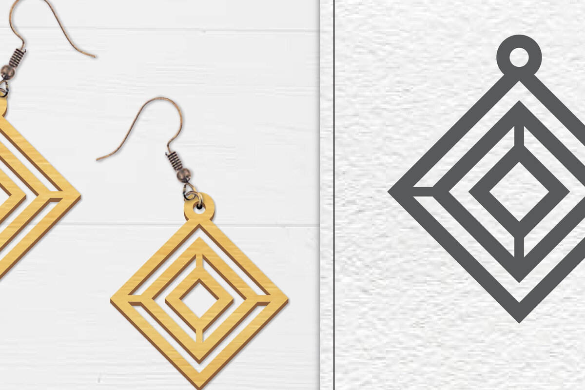 Σετ των 3 Intra απο ξύλο plywood 3mm-4mm πάχος Αφηρημένη κελτική Δίασταση 3x3 cm INTRAFABR-100558179