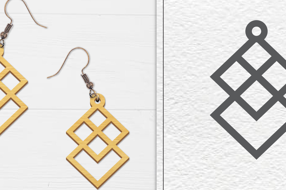 Σετ των 3 Intra απο ξύλο plywood 3mm-4mm πάχος Αφηρημένη κελτική Δίασταση 3x3 cm INTRAFABR-100558241