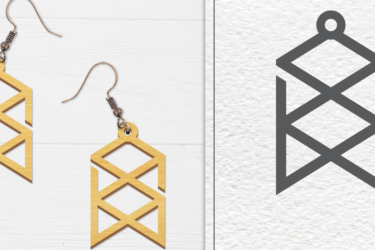 Σετ των 3 Intra απο ξύλο plywood 3mm-4mm πάχος Αφηρημένη κελτική Δίασταση 3x3 cm INTRAFABR-100558381