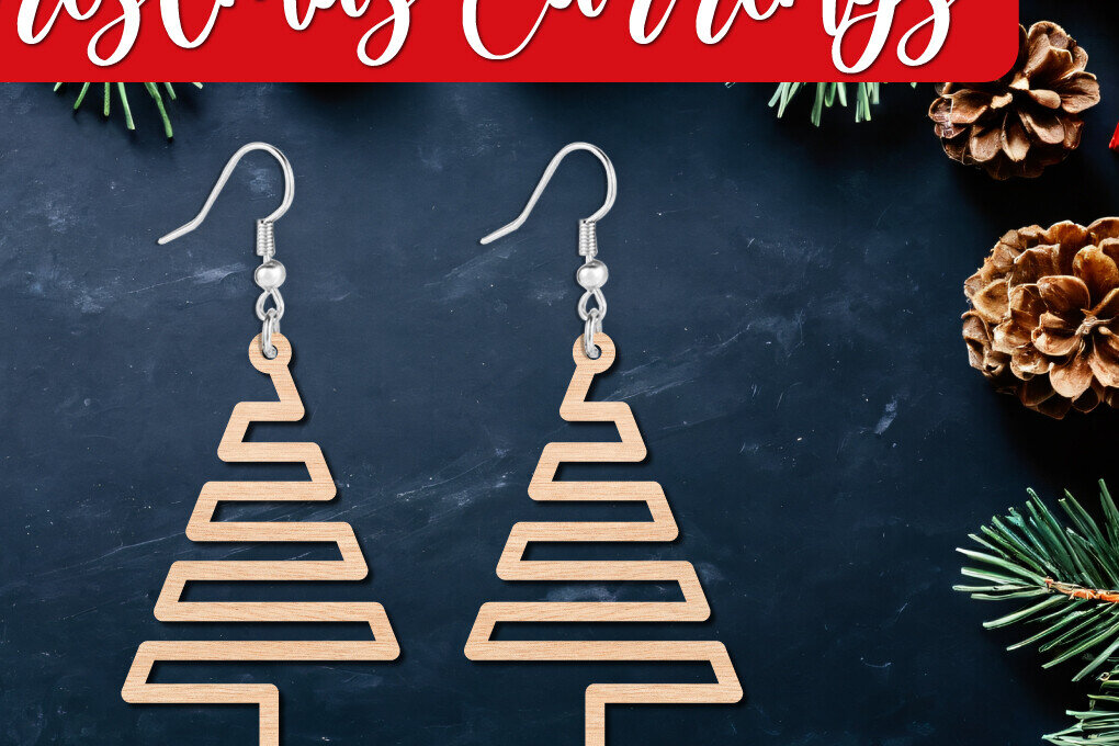 Σετ των 3 Intra απο ξύλο plywood 3mm-4mm πάχος Αφηρημένο σκουλαρίκι χριστουγεννιάτικου δέντρου Δίασταση 3x3 cm INTRAFABR-112001757