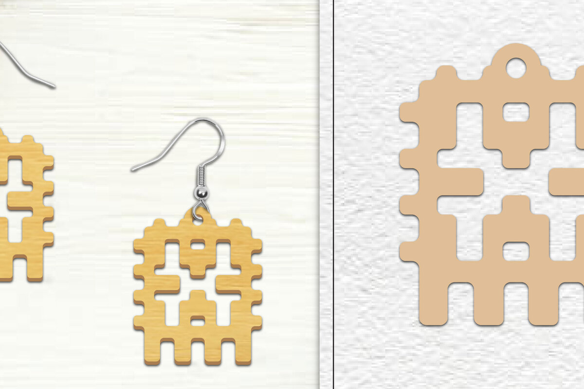 Σετ των 3 Intra απο ξύλο plywood 3mm-4mm πάχος Αφηρημένη σκουλαρίκια Δίασταση 3x3 cm INTRAFABR-101527242