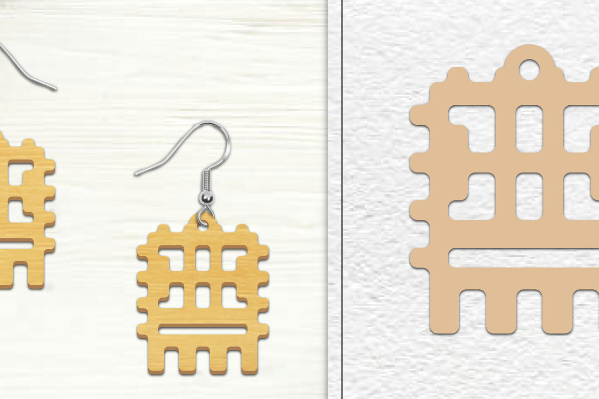 Σετ των 3 Intra απο ξύλο plywood 3mm-4mm πάχος Αφηρημένη σκουλαρίκια Δίασταση 3x3 cm INTRAFABR-101527880