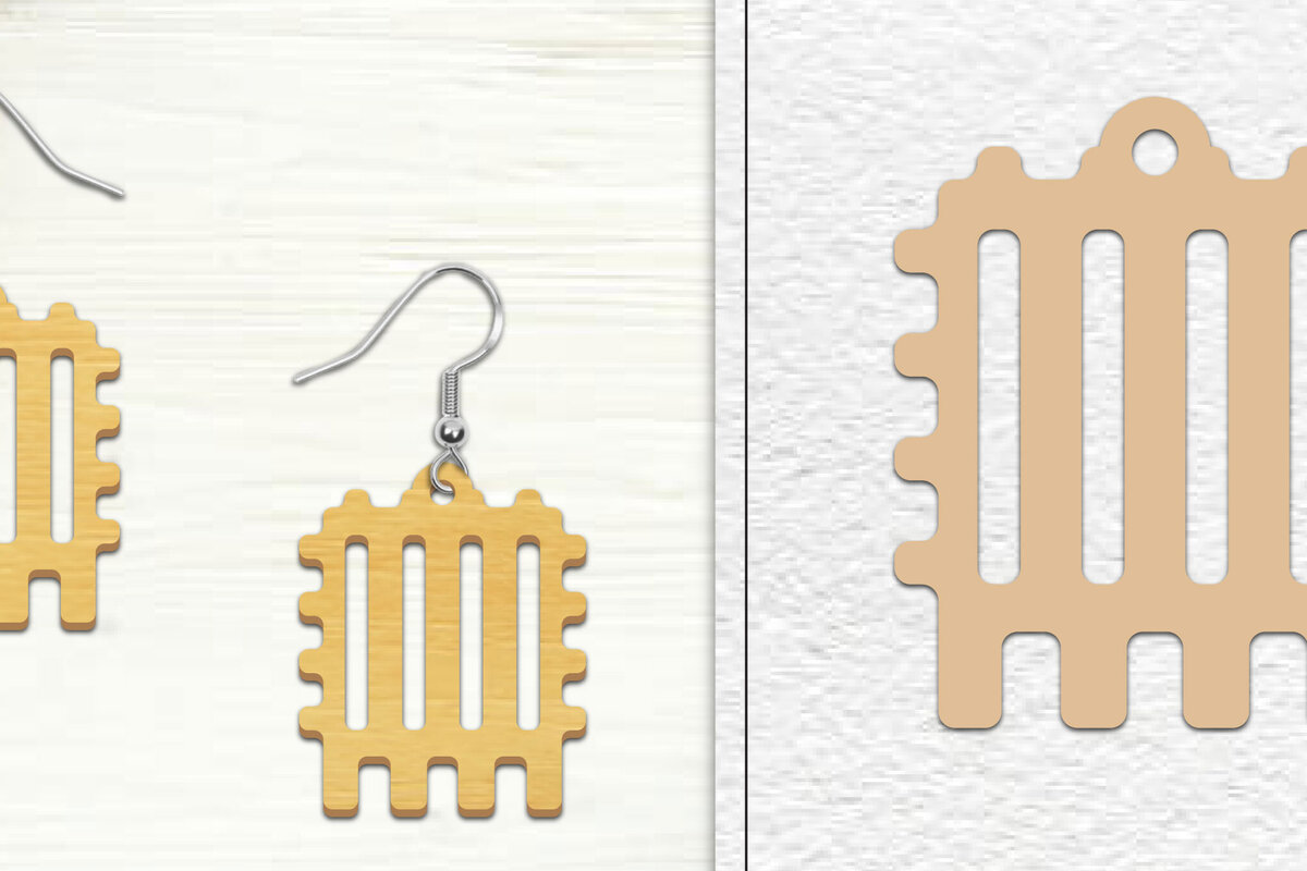 Σετ των 3 Intra απο ξύλο plywood 3mm-4mm πάχος Αφηρημένη σκουλαρίκια Δίασταση 3x3 cm INTRAFABR-101526579