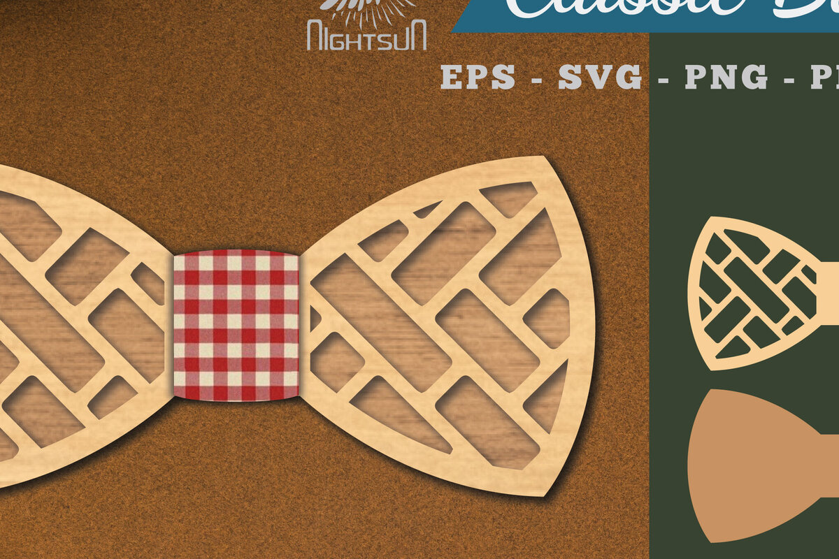 Σετ των 2 Intra απο ξύλο plywood 3mm-4mm πάχος Αφηρημένο παπιγιόν κοπής με λέιζερ 2 Δίασταση 15x15 cm INTRAFABR-112131268