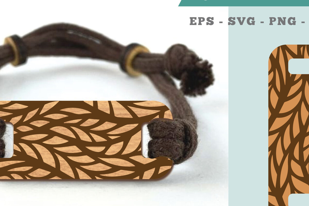 Σετ των 3 Intra απο ξύλο plywood 3mm-4mm πάχος Αφηρημένο μοτίβο βραχιόλι κοπής με λέιζερ Δίασταση 5x5 cm INTRAFABR-106403937