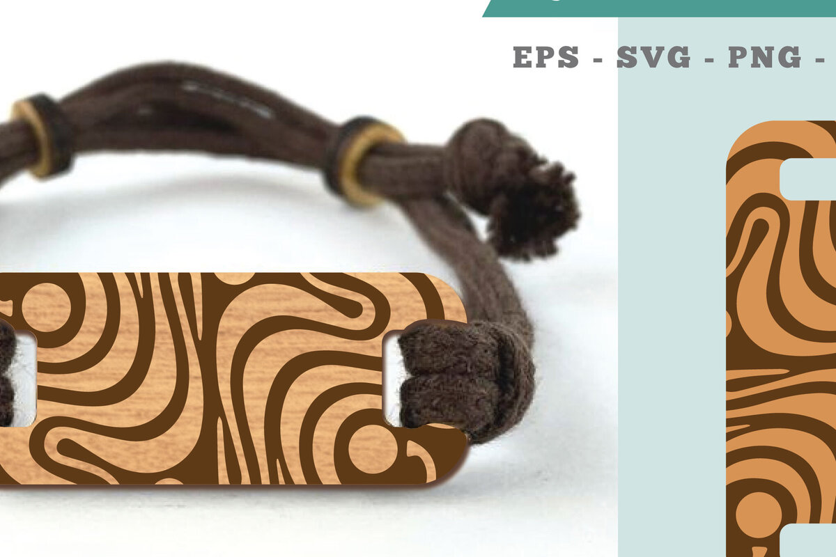 Σετ των 3 Intra απο ξύλο plywood 3mm-4mm πάχος Αφηρημένο μοτίβο βραχιόλι κοπής με λέιζερ Δίασταση 5x5 cm INTRAFABR-106404200