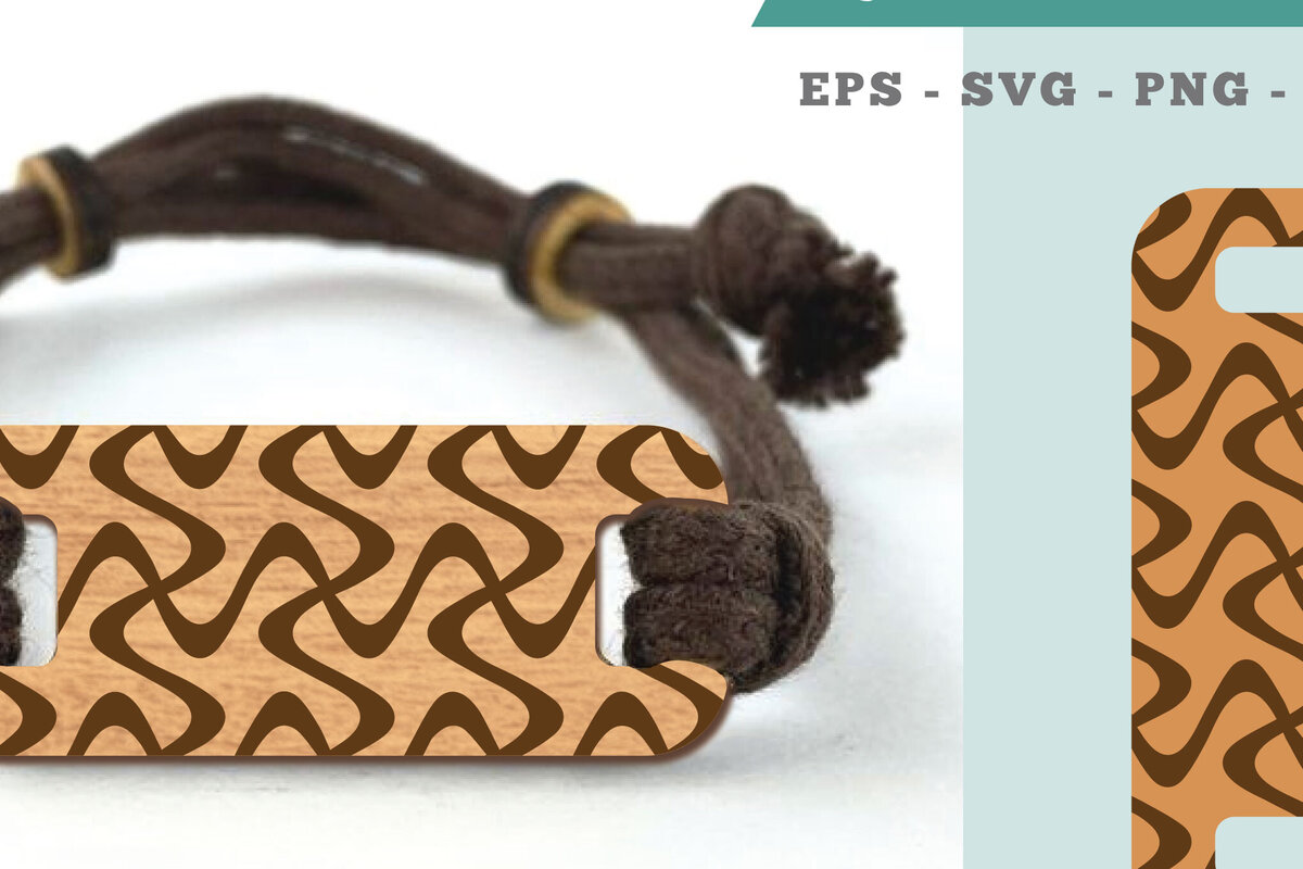 Σετ των 3 Intra απο ξύλο plywood 3mm-4mm πάχος Αφηρημένο μοτίβο βραχιόλι κοπής με λέιζερ Δίασταση 5x5 cm INTRAFABR-106404245