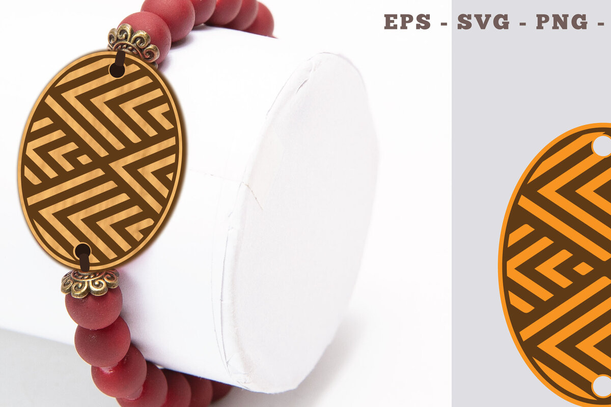 Σετ των 3 Intra απο ξύλο plywood 3mm-4mm πάχος Αφηρημένο μοτίβο βραχιόλι κοπής με λέιζερ Δίασταση 5x5 cm INTRAFABR-104773067