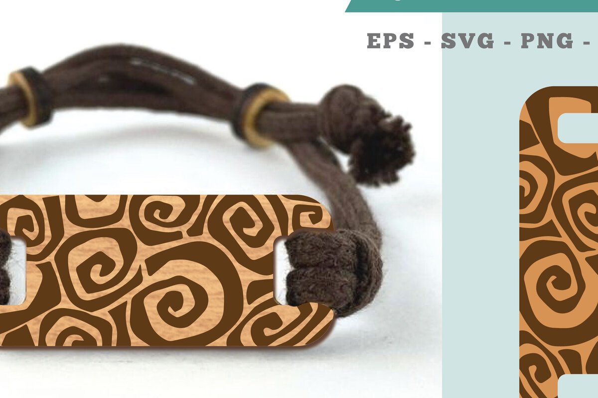 Σετ των 3 Intra απο ξύλο plywood 3mm-4mm πάχος Αφηρημένο μοτίβο βραχιόλι κοπής με λέιζερ Δίασταση 5x5 cm INTRAFABR-106404339