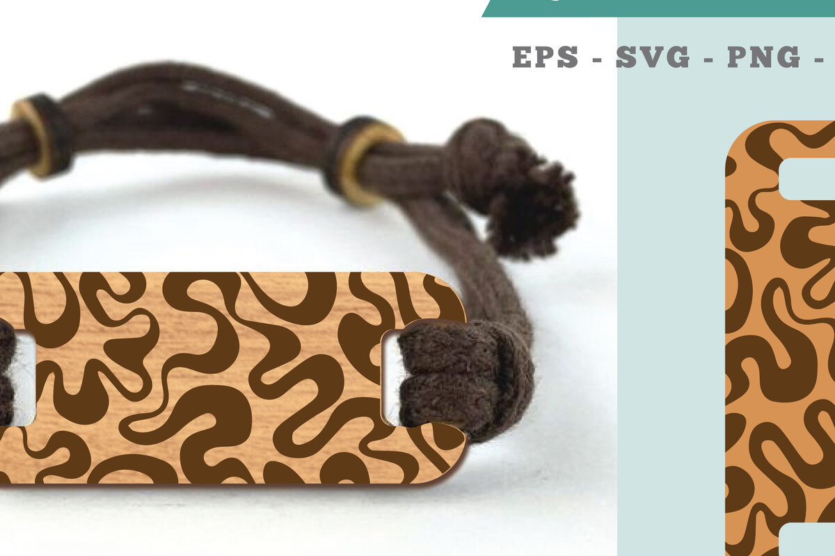 Σετ των 3 Intra απο ξύλο plywood 3mm-4mm πάχος Αφηρημένο μοτίβο βραχιόλι κοπής με λέιζερ Δίασταση 5x5 cm INTRAFABR-106404361