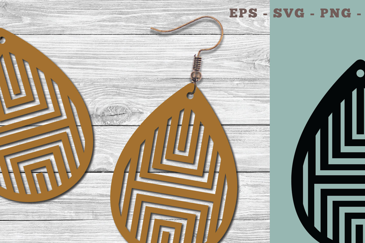 Σετ των 3 Intra απο ξύλο plywood 3mm-4mm πάχος Αφηρημένα μοτίβα σκουλαρίκια κομμένα με λέιζερ Δίασταση 3x3 cm INTRAFABR-103775576