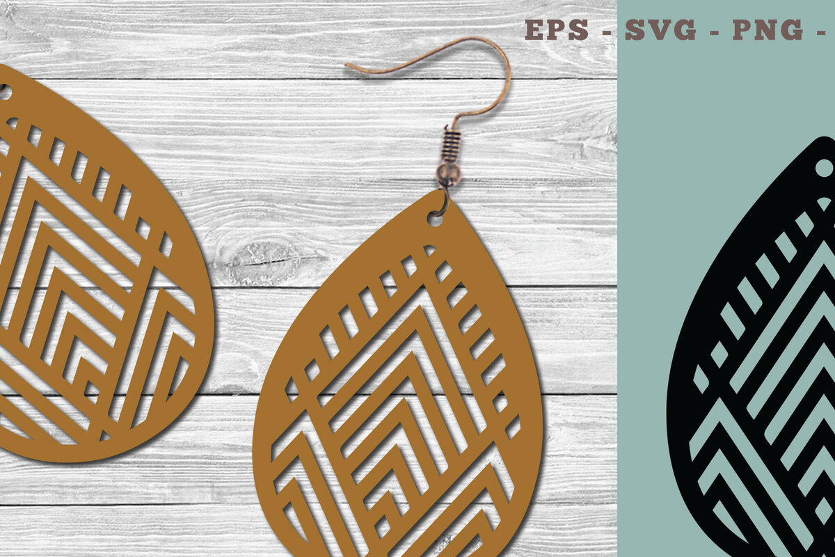 Σετ των 3 Intra απο ξύλο plywood 3mm-4mm πάχος Αφηρημένα μοτίβα σκουλαρίκια κομμένα με λέιζερ Δίασταση 3x3 cm INTRAFABR-103775626