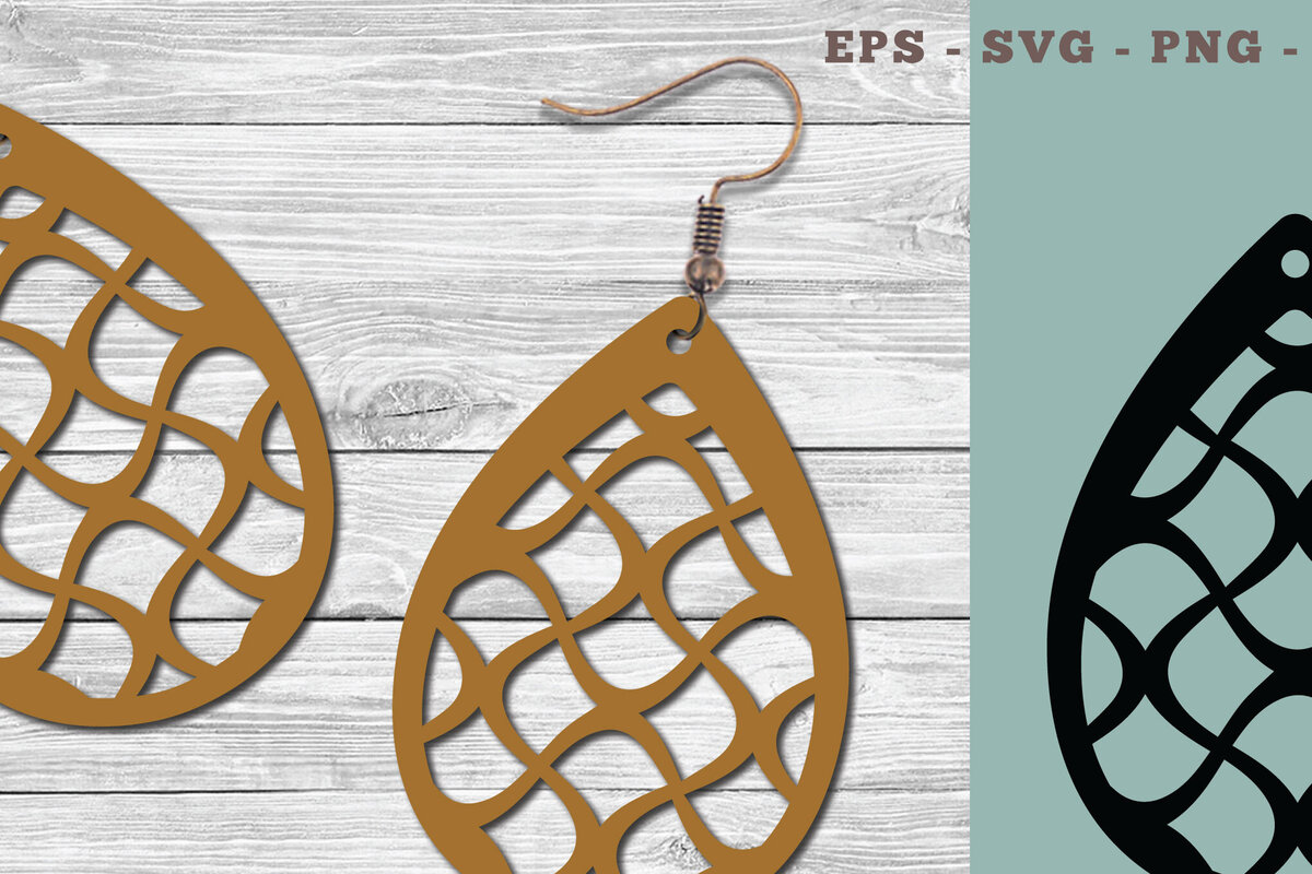 Σετ των 3 Intra απο ξύλο plywood 3mm-4mm πάχος Αφηρημένα μοτίβα σκουλαρίκια κομμένα με λέιζερ Δίασταση 3x3 cm INTRAFABR-103776474