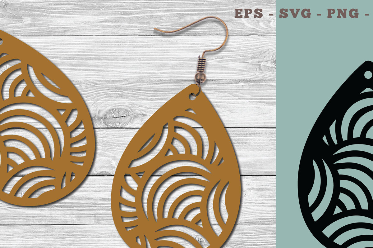 Σετ των 3 Intra απο ξύλο plywood 3mm-4mm πάχος Αφηρημένα μοτίβα σκουλαρίκια κομμένα με λέιζερ Δίασταση 3x3 cm INTRAFABR-103776491