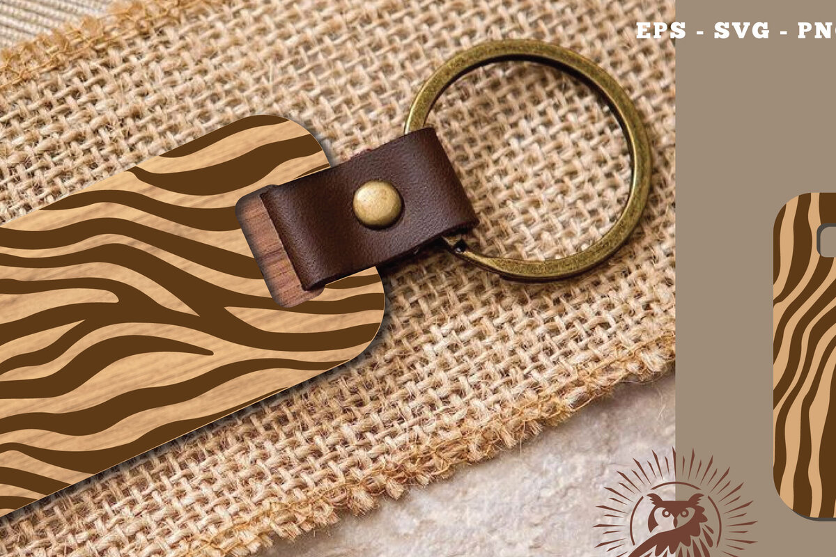 Σετ των 3 Intra απο ξύλο plywood 3mm-4mm πάχος Αφηρημένη μπρελόκ με μοτίβο 3 Δίασταση 6x6 cm INTRAFABR-115706293