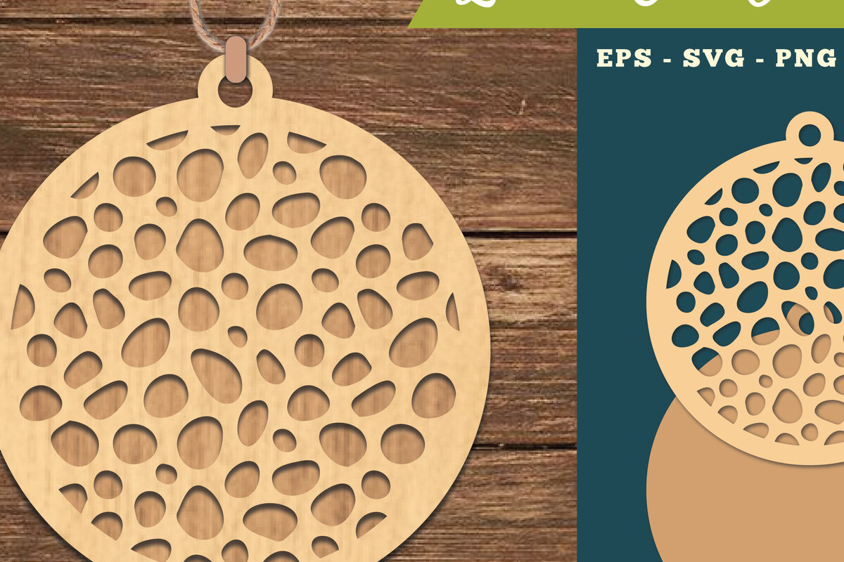 Σετ των 3 Intra απο ξύλο plywood 3mm-4mm πάχος Αφηρημένο μοτίβο κοπής με λέιζερ στολίδι Δίασταση 8x8 cm INTRAFABR-111468021