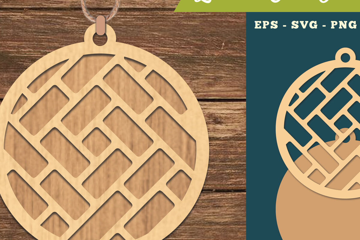 Σετ των 3 Intra απο ξύλο plywood 3mm-4mm πάχος Αφηρημένο μοτίβο κοπής με λέιζερ στολίδι Δίασταση 8x8 cm INTRAFABR-111468057