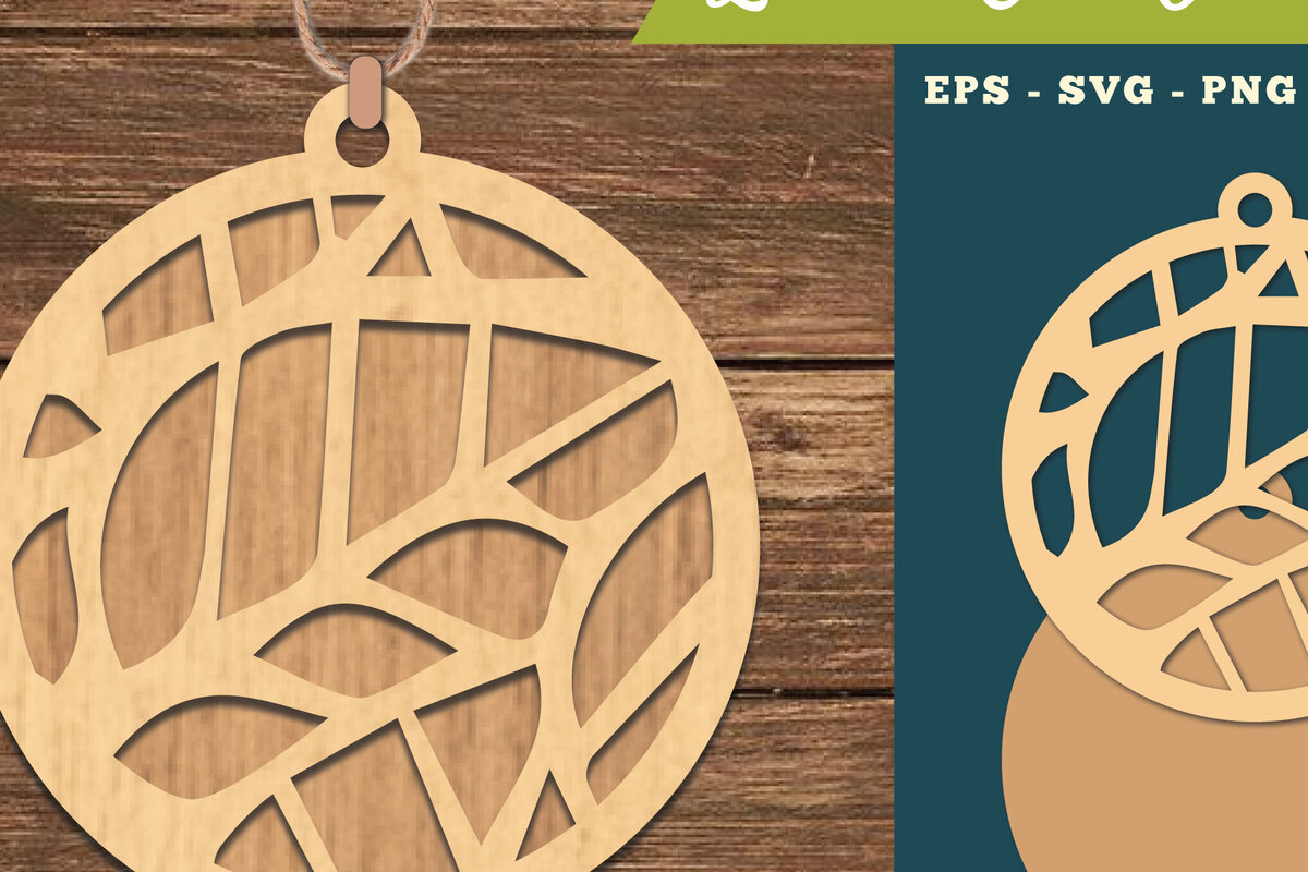 Σετ των 3 Intra απο ξύλο plywood 3mm-4mm πάχος Αφηρημένο μοτίβο κοπής με λέιζερ στολίδι Δίασταση 8x8 cm INTRAFABR-111468077