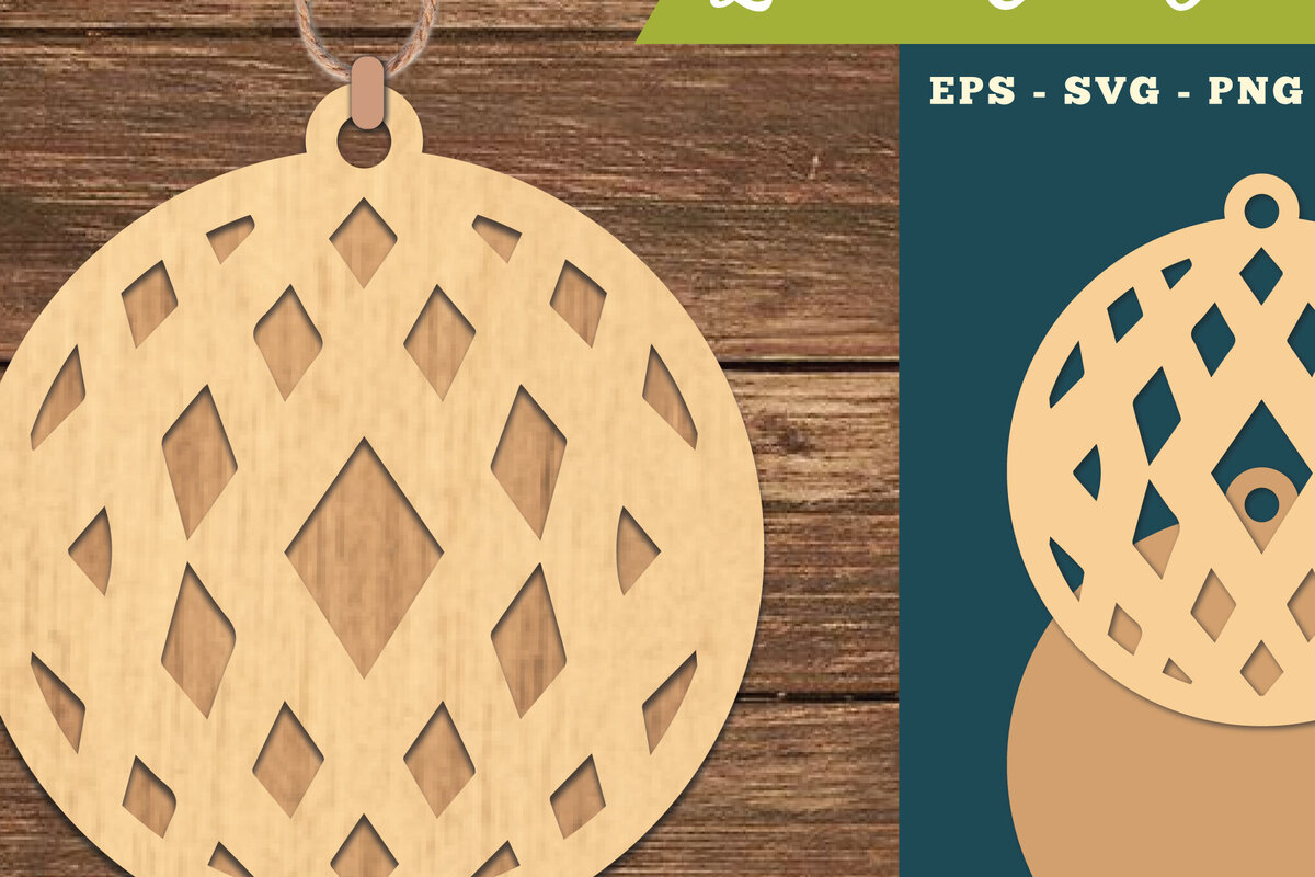 Σετ των 3 Intra απο ξύλο plywood 3mm-4mm πάχος Αφηρημένο μοτίβο κοπής με λέιζερ στολίδι Δίασταση 8x8 cm INTRAFABR-111468133