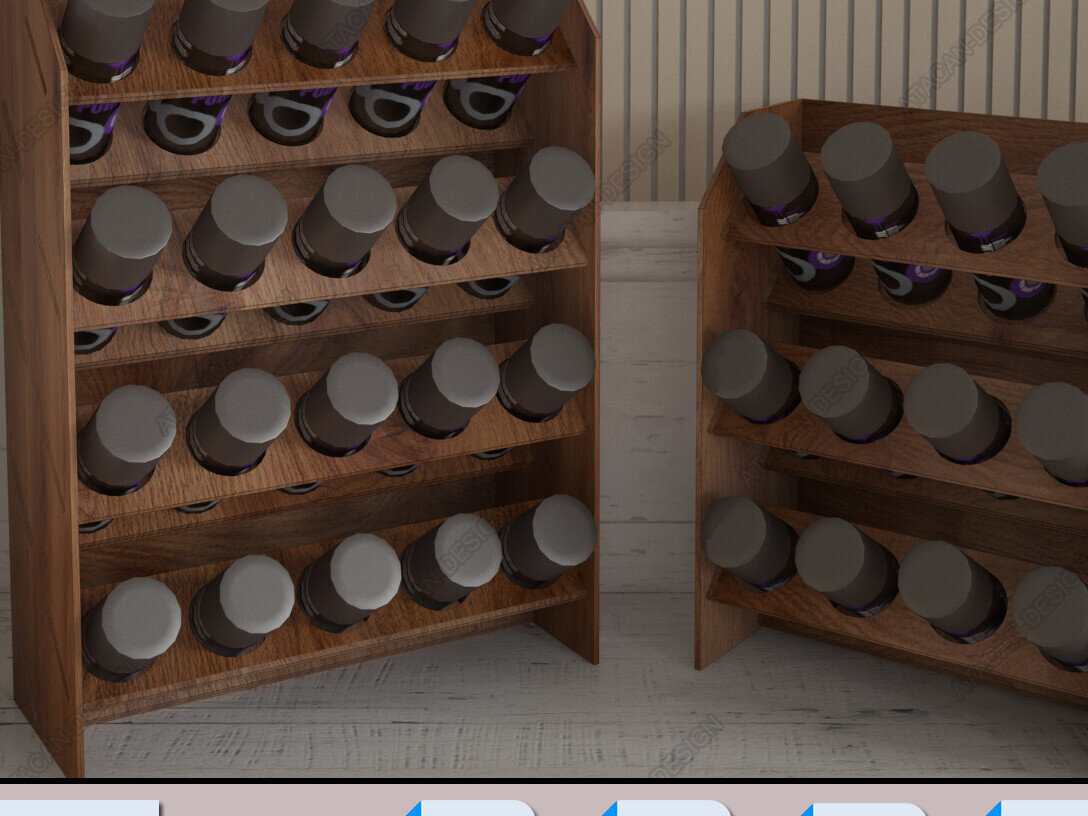 Σετ των 2 Intra απο ξύλο plywood 3mm-4mm πάχος Διοργανωτής μπουκαλιών ακρυλικής βαφής - 2 μεγέθη Δίασταση 15x15 cm INTRAFABR-95004975