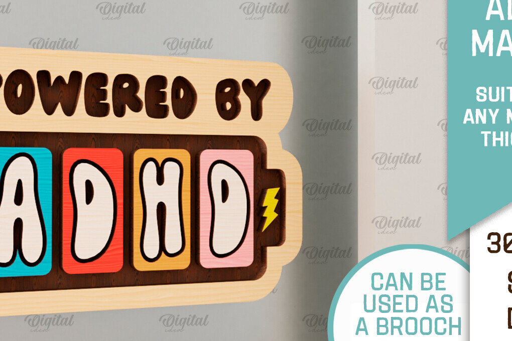 Intra απο ξύλο plywood 3mm-4mm πάχος ADHD Alert . Μαγνήτης ιατρικού συναγερμού Δίασταση 30x20 cm INTRAFABR-103999131