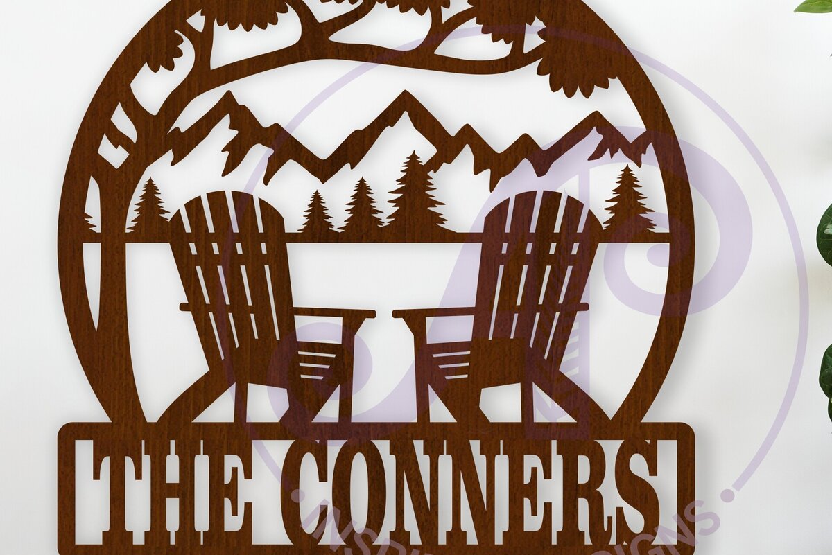 Σετ των 3 Intra απο ξύλο plywood 3mm-4mm πάχος Όνομα Adirondack Chairs Επιγραφή τοίχου, Δίασταση 10x10 cm INTRAFABR-122229591