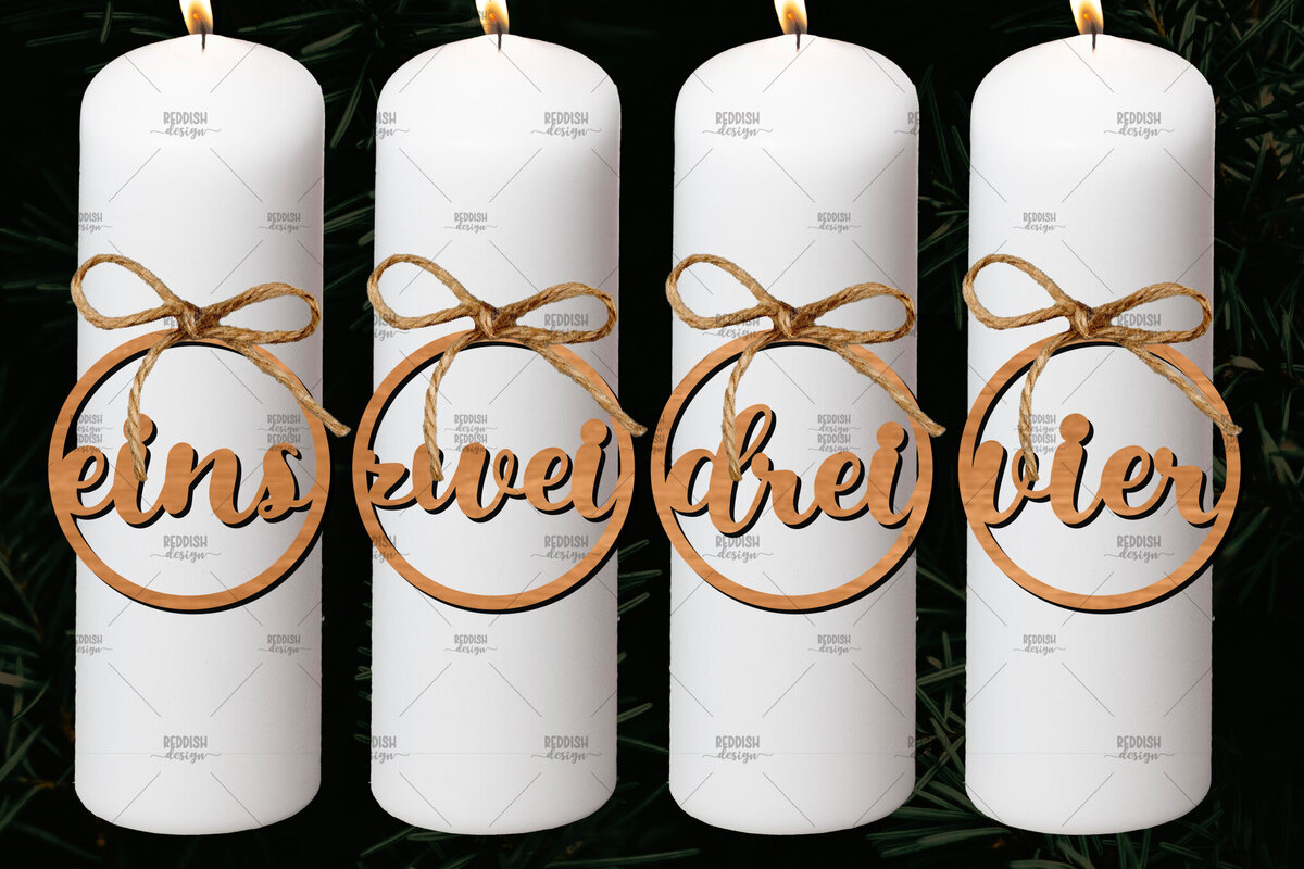 Σετ των 3 Intra απο ξύλο plywood 3mm-4mm πάχος Advent Numbers, Number Pendants Δίασταση 4x4 cm INTRAFABR-106524239