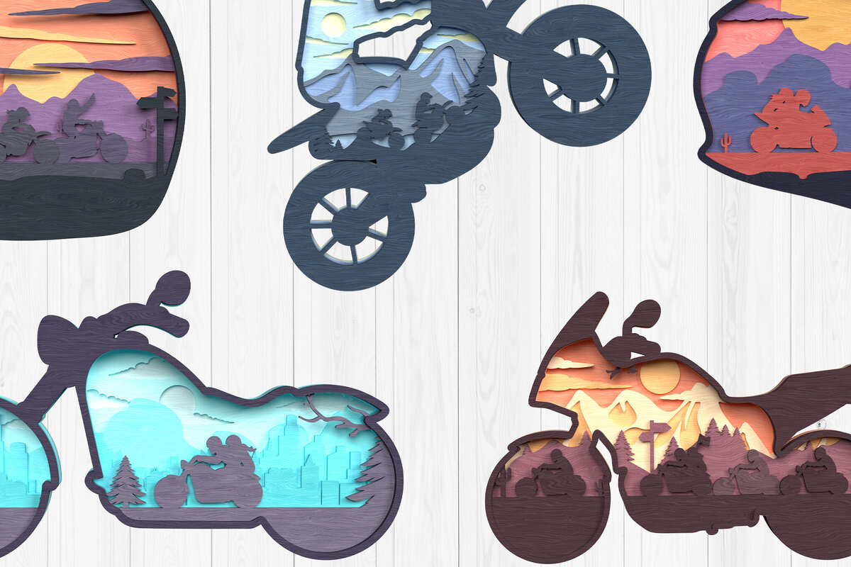 Intra απο ξύλο plywood 3mm-4mm πάχος Adventure Motorbike Δίασταση 30x20 cm INTRAFABR-120349390