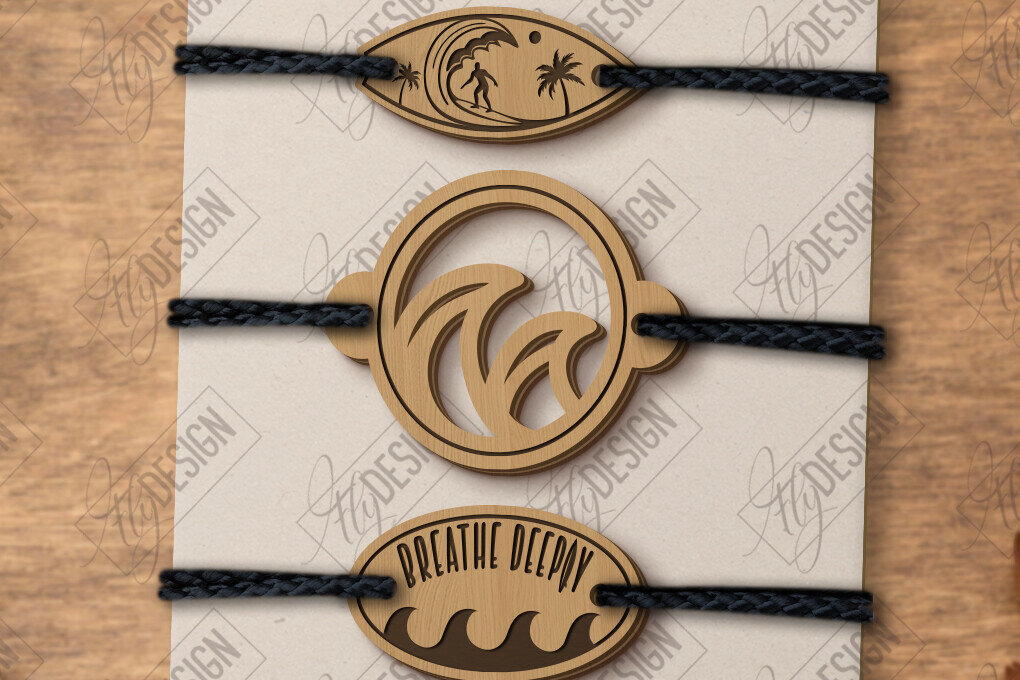 Σετ των 3 Intra απο ξύλο plywood 3mm-4mm πάχος Βραχιόλια περιπέτειας με λέιζερ Δίασταση 5x5 cm INTRAFABR-123747276