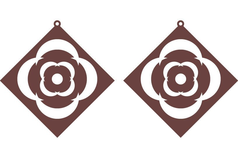 Σετ των 3 Intra απο ξύλο plywood 3mm-4mm πάχος Αφρικανικά σκουλαρίκια, , κοσμήματα Δίασταση 3x3 cm INTRAFABR-36754422