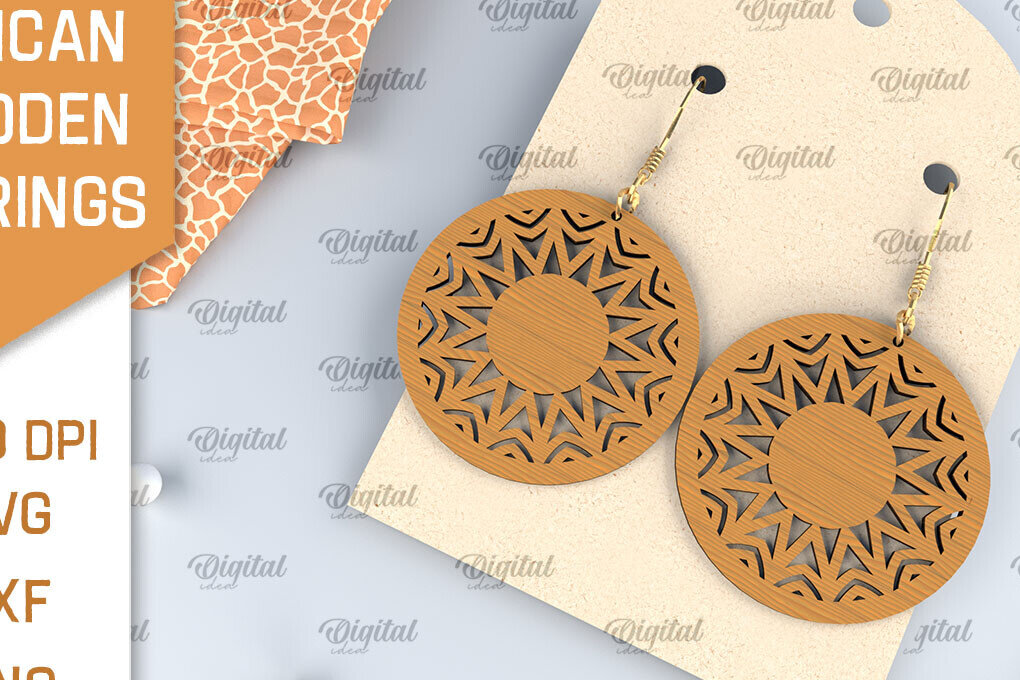 Σετ των 3 Intra απο ξύλο plywood 3mm-4mm πάχος Αφρικανικά ξύλινα σκουλαρίκια Σχέδιο κοπής με λέιζερ Δίασταση 3x3 cm INTRAFABR-102056741