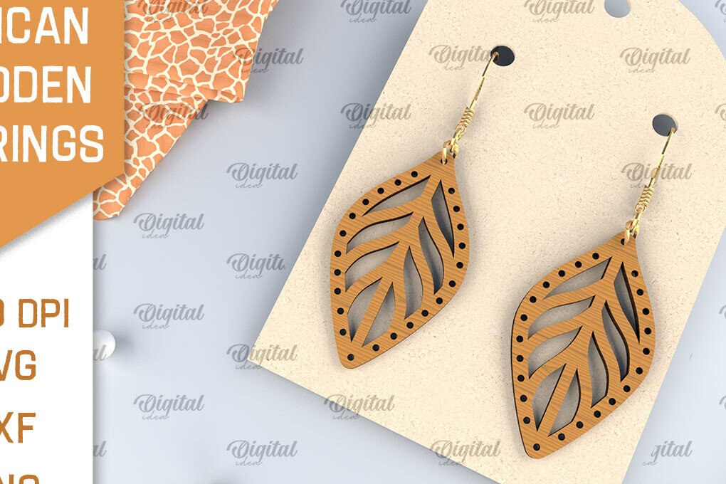 Σετ των 3 Intra απο ξύλο plywood 3mm-4mm πάχος Αφρικανικά ξύλινα σκουλαρίκια Σχέδιο κοπής με λέιζερ Δίασταση 3x3 cm INTRAFABR-102056535