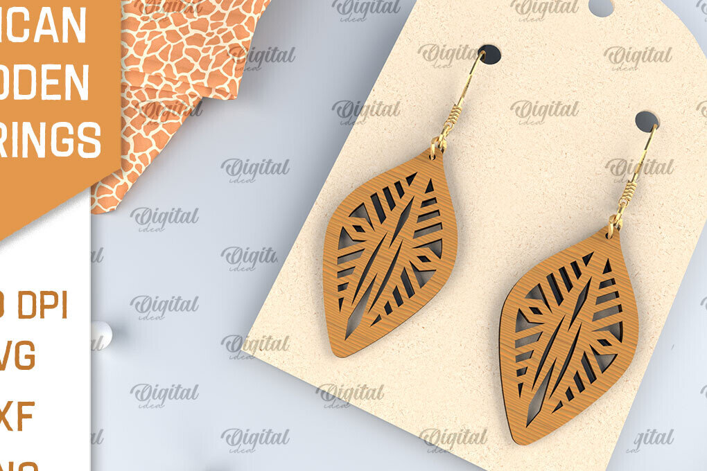 Σετ των 3 Intra απο ξύλο plywood 3mm-4mm πάχος Αφρικανικά ξύλινα σκουλαρίκια Σχέδιο κοπής με λέιζερ Δίασταση 3x3 cm INTRAFABR-102056575