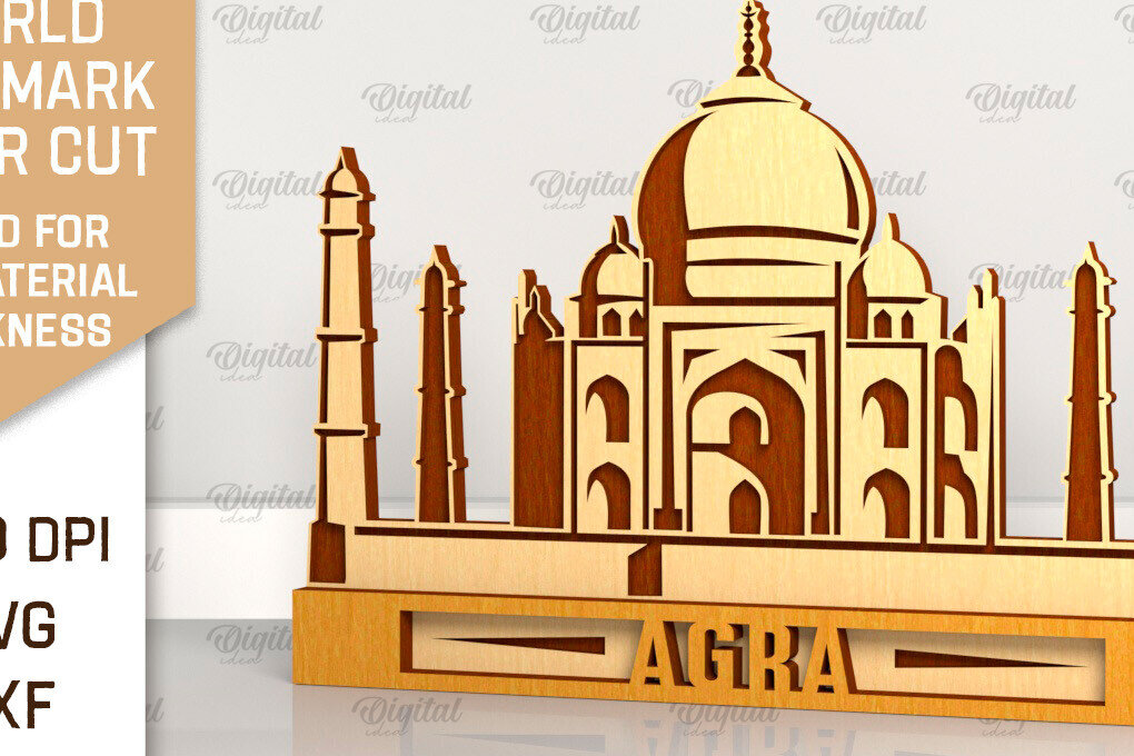 Intra απο ξύλο plywood 3mm-4mm πάχος Agra Landmark Δίασταση 30x20 cm INTRAFABR-99194153