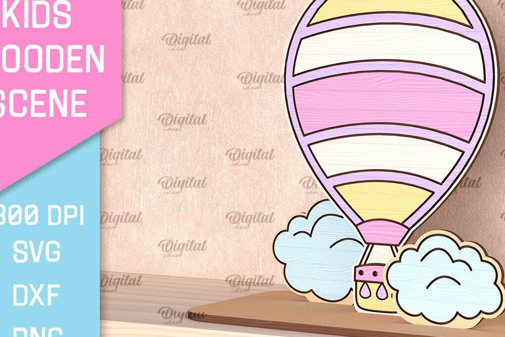 Intra απο ξύλο plywood 3mm-4mm πάχος Αερόστατο . Παιδική Ξύλινη Σκηνή Λέιζερ Δίασταση 30x20 cm INTRAFABR-100844711