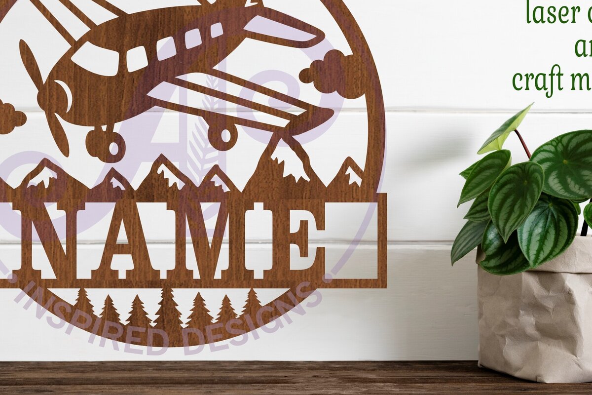 Σετ των 3 Intra απο ξύλο plywood 3mm-4mm πάχος Σήμα ονόματος αεροπλάνου Δίασταση 6x6 cm INTRAFABR-98564148