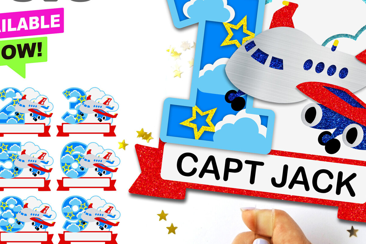 Σετ των 3 Intra απο ξύλο plywood 3mm-4mm πάχος Aeroplane Numbers Topper 3D Δίασταση 15x15 cm INTRAFABR-121747242