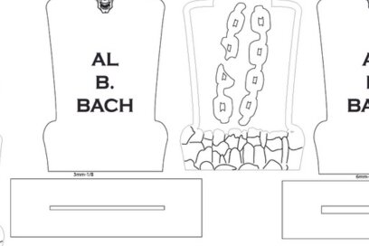 Σετ των 3 Intra απο ξύλο plywood 3mm-4mm πάχος Al B. Bach Silly Tombstone Δίασταση 4x4 cm INTRAFABR-102883977