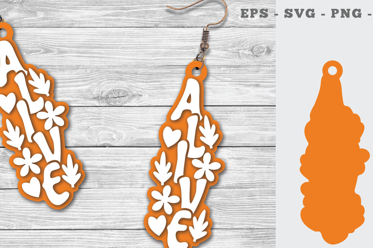 Σετ των 3 Intra απο ξύλο plywood 3mm-4mm πάχος Σκουλαρίκια Alive  Δίασταση 3x3 cm INTRAFABR-111697906