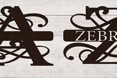 Intra απο ξύλο plywood 3mm-4mm πάχος Όλα τα μονογράμματα αλφαβήτου στροβιλίζονται από α έως Ω Δίασταση 30x20 cm INTRAFABR-16035357