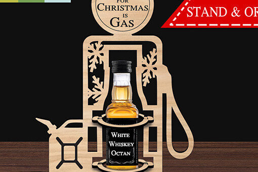 Σετ των 3 Intra απο ξύλο plywood 3mm-4mm πάχος Το μόνο που θέλω για τα Χριστούγεννα είναι γκάζι! Μπουκάλι Δίασταση 1x1 cm INTRAFABR-103594725