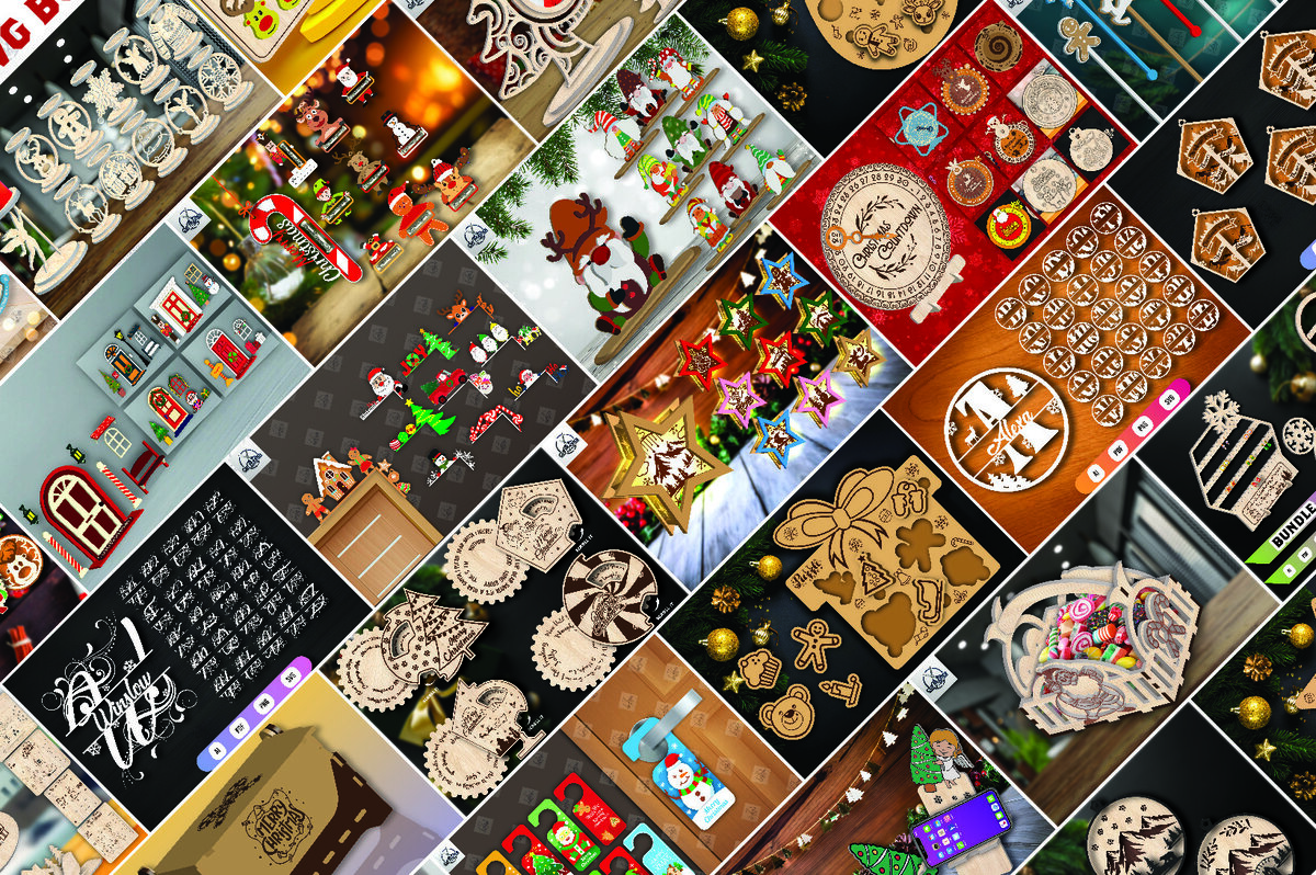 Intra απο ξύλο plywood 3mm-4mm πάχος Χριστουγέννων All-in-One I 350+ Δίασταση 15x15 cm INTRAFABR-111359920