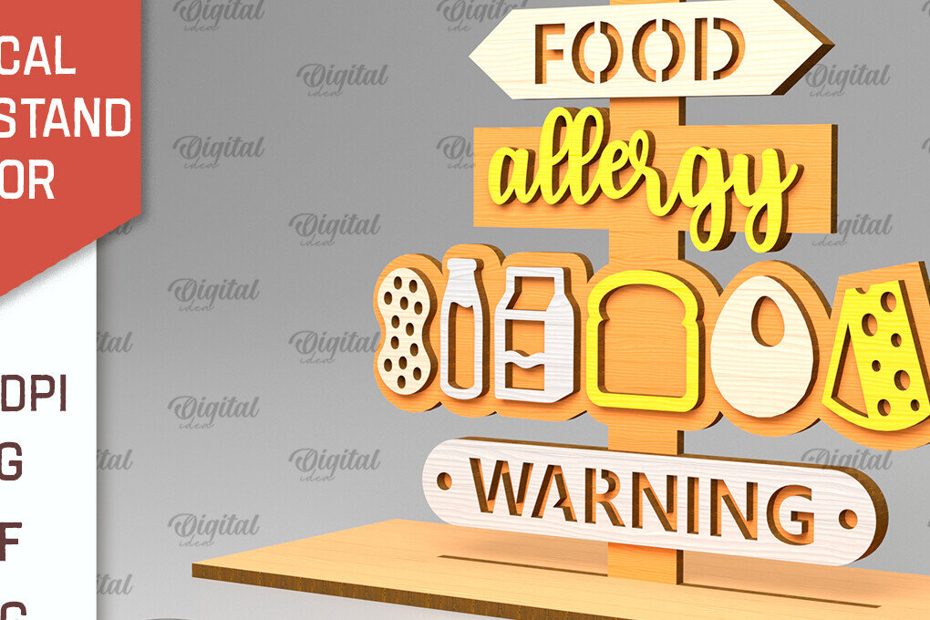 Σετ των 2 Intra απο ξύλο plywood 3mm-4mm πάχος Αλλεργική Ιατρική Προειδοποίηση Βάση Απο Δίασταση 30x20 cm INTRAFABR-101382727