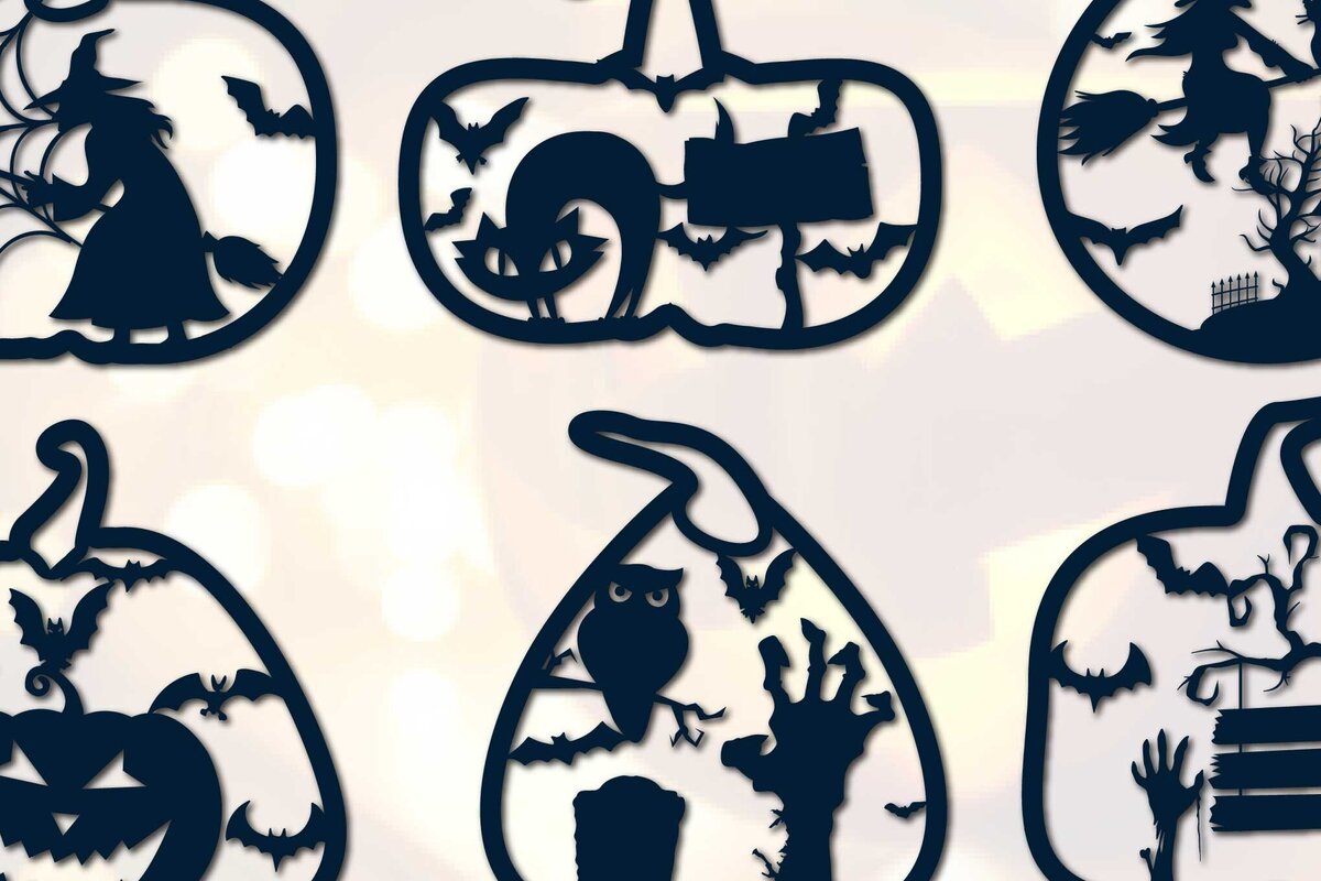 Σετ των 2 Intra απο ξύλο plywood 3mm-4mm πάχος Alloween Pumpkin Δίασταση 15x15 cm INTRAFABR-78189582