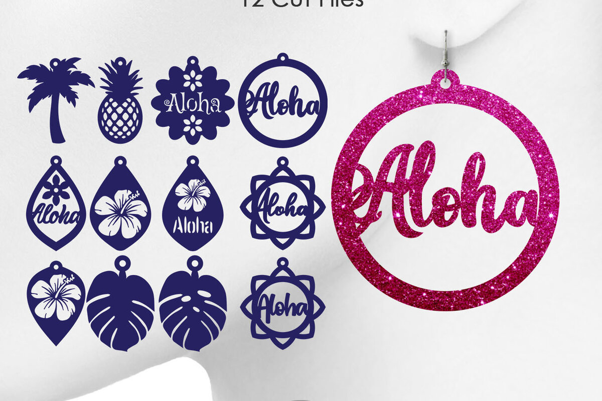 Σετ των 3 Intra απο ξύλο plywood 3mm-4mm πάχος Aloha Jewelry,  Earring  Δίασταση 3x3 cm INTRAFABR-13188494